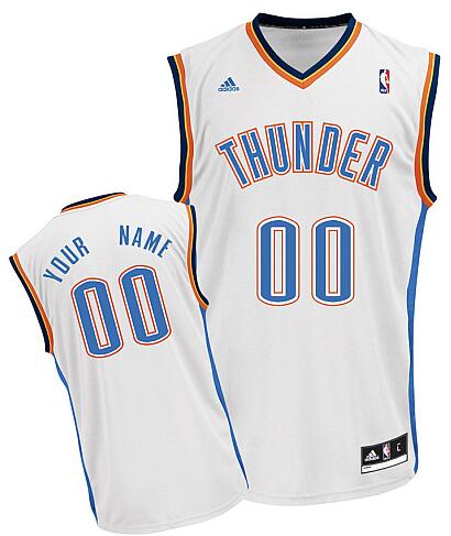 Oklahoma City Thunder Custom white adidas Home Jersey for sale