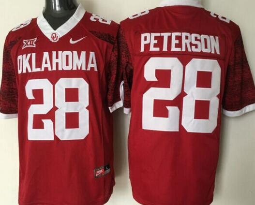 Oklahoma Sooners 28 Adrian Peterson red men NCAA college Football Jerseys
