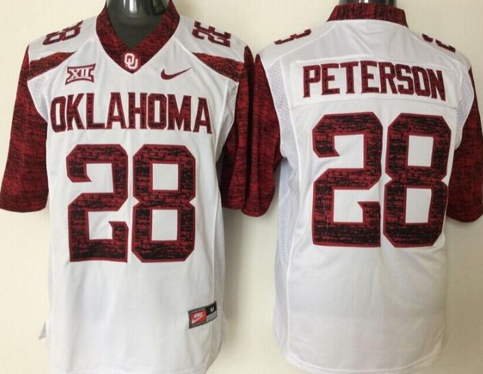 Oklahoma Sooners 28 Adrian Peterson white men NCAA college Football Jerseys Oklahoma Sooners 28 Adrian Peterson white men NCAA college Football Jerseys