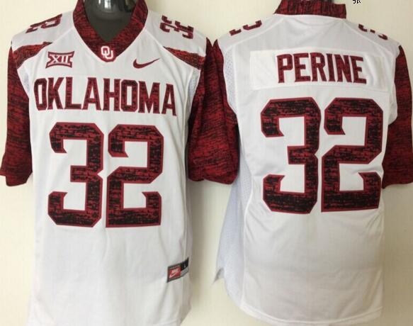 Oklahoma Sooners 32 Samaje Perine white men NCAA college Football Jerseys