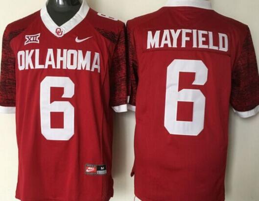 Oklahoma Sooners 6 Baker Mayfield red men NCAA college Football Jerseys