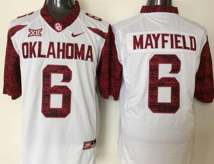 Oklahoma Sooners 6 Baker Mayfield white men NCAA college Football Jerseys