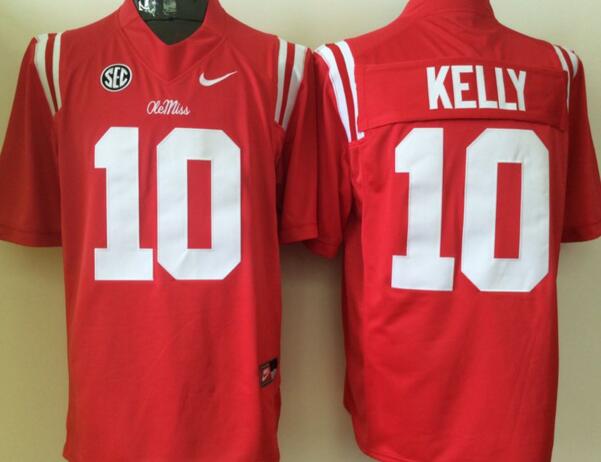 Ole Miss Rebels 10 Chad Kelly red men College ncaa Football Jerseys