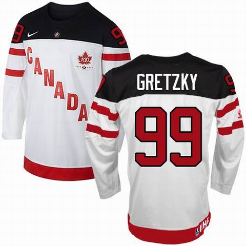 Olympic CA. 99 Wayne Gretzky White 100th Anniversary Stitched men nhl hockey jerseys