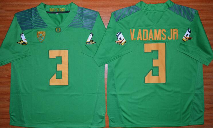 Oregon Ducks 3 Vernon Adams Jr aplle green men College ncaa Football Jerseys
