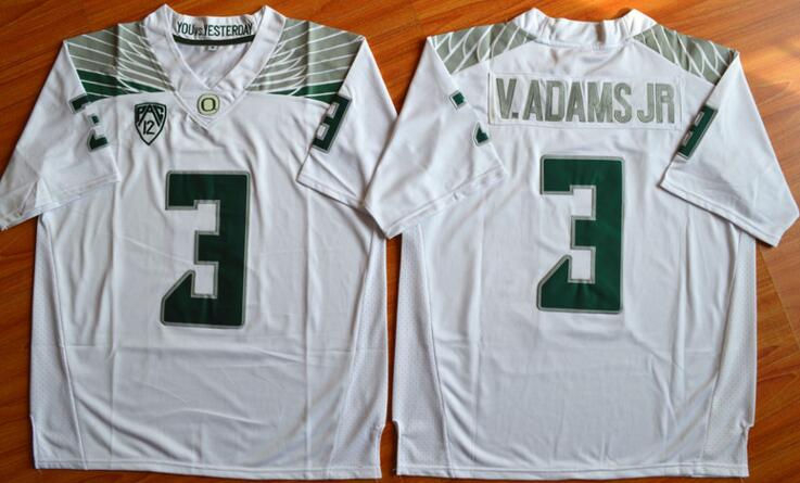Oregon Ducks 3 Vernon Adams Jr white men College ncaa Football Jerseys