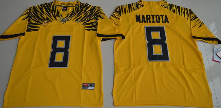Oregon Ducks 8 Marcus Mariota yellow  men College ncaa Football Jerseys