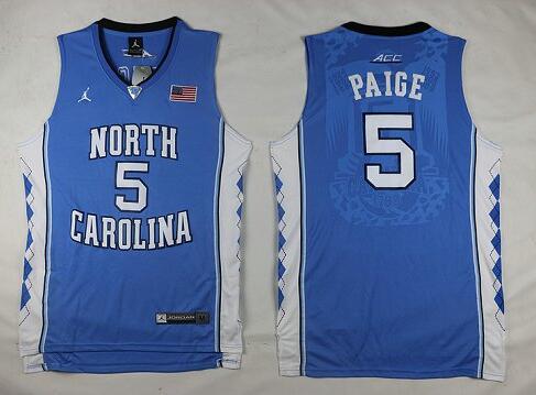 Paige North Carolina #5 Blue College Basketball Jersey