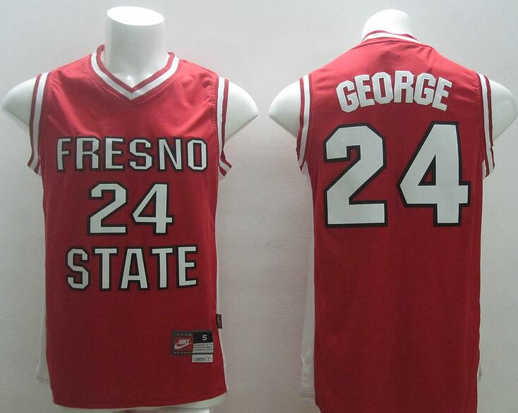 Paul George Fresno State Bulldogs #24 Red Basketball Jersey