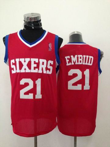 Philadelphia 76ers 21 Joel Embiid red Adidas men nba basketball jerseys