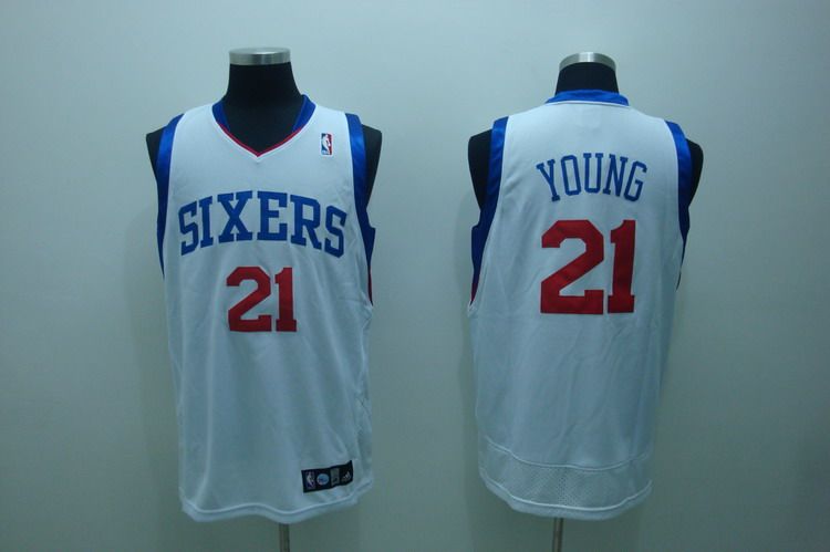 Philadelphia 76ers 21 Young white Adidas men nba basketball jerseys