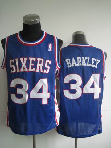 Philadelphia 76ers 34 BARKIEY  blue Adidas men nba basketball jerseys