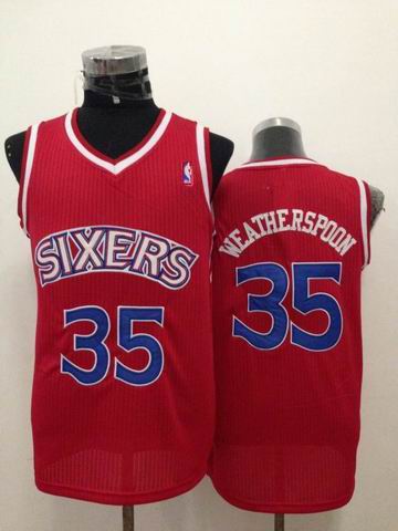 Philadelphia 76ers 35 Clarence Weatherspoon red Adidas men nba basketball jerseys