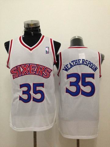 Philadelphia 76ers 35 Clarence Weatherspoon white Adidas men nba basketball jerseys