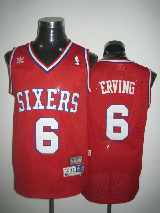 Philadelphia 76ers 6 ERVING red Adidas men nba basketball jerseys