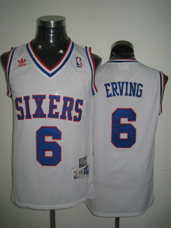 Philadelphia 76ers 6 ERVING white  Adidas men nba basketball jerseys