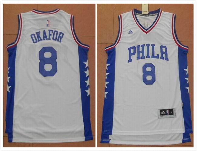 Philadelphia 76ers 8 Jahlil Okafor White white Adidas men nba basketball jerseys