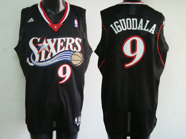 Philadelphia 76ers 9 Andre Iguodala black Adidas men nba basketball jerseys