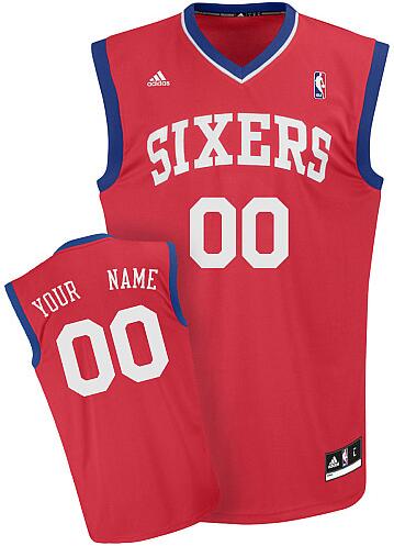 Philadelphia 76ers red adidas Road Jersey custom any name number