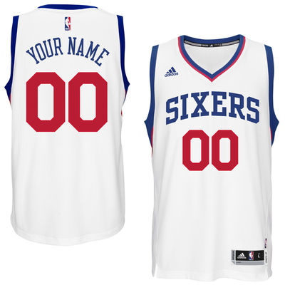 Philadelphia 76ers white adidas Home Jersey custom any name number