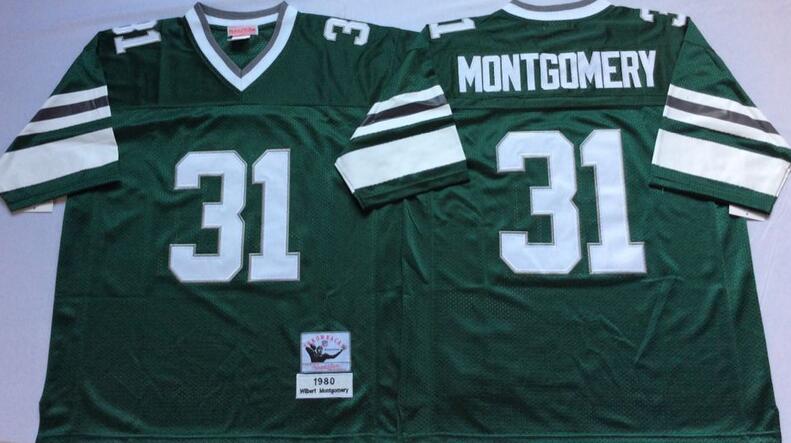 Philadelphia Eagles 31 Wilbert Montgomery green men Throwback blue nfl Jersey