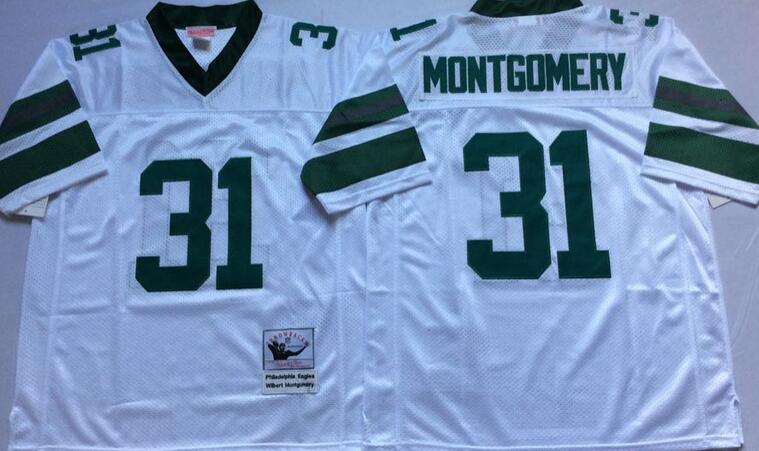 Philadelphia Eagles 31 Wilbert Montgomery white men Throwback blue nfl Jersey