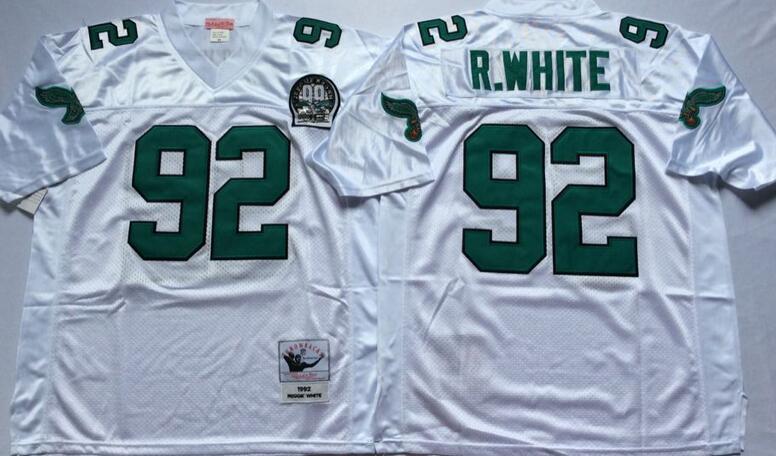 Philadelphia Eagles 92 Reggie R.White white men Throwback white nfl Jersey