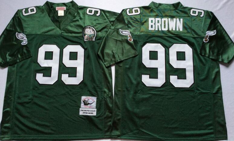 Philadelphia Eagles 99 Jerome Brown green men Throwback blue nfl Jersey