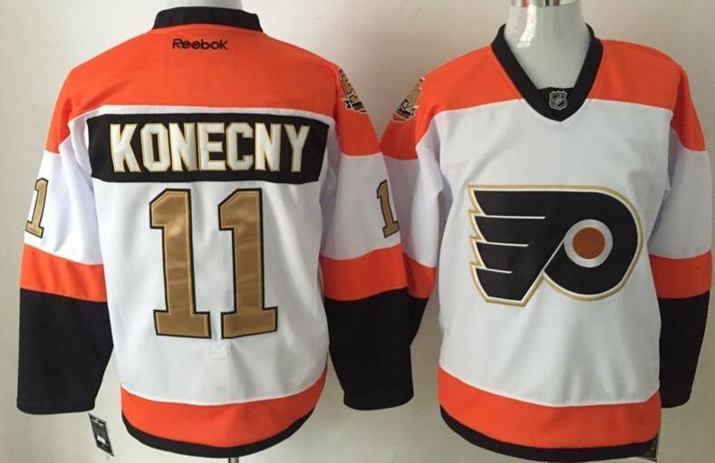 Philadelphia Flyers 11 KONECNY Stadium Series 50th Gold White nhl Jersey