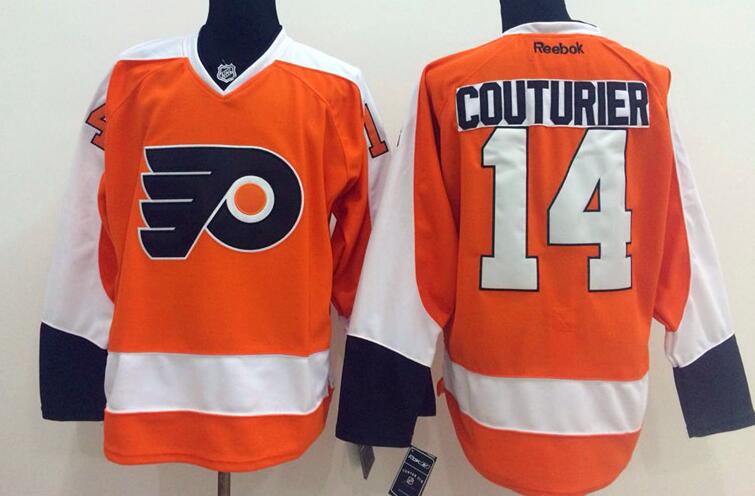 Philadelphia Flyers 14 Sean Couturie Orange men nhl ice hockey  jerseys