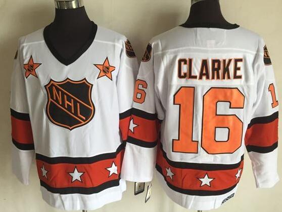 Philadelphia Flyers 16 Bobby Clarke Throwback CCM NHL All Star Jersey