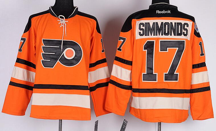 Philadelphia Flyers 17 Wayne Simmonds Orange men nhl ice hockey  jerseys