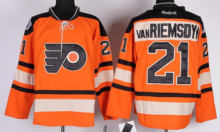 Philadelphia Flyers 21 VANRIEMSDYK Orang 2011 New men nhl ice hockey  jerseys