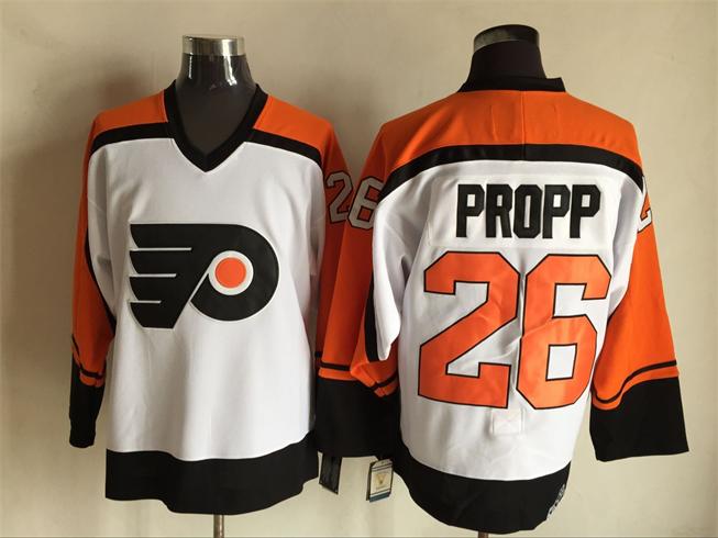 Philadelphia Flyers 26 Brian Propp white Orange men nhl ice hockey  jerseys