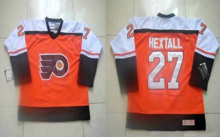 Philadelphia Flyers 27 Ron Hextall Orange men nhl ice hockey  jerseys