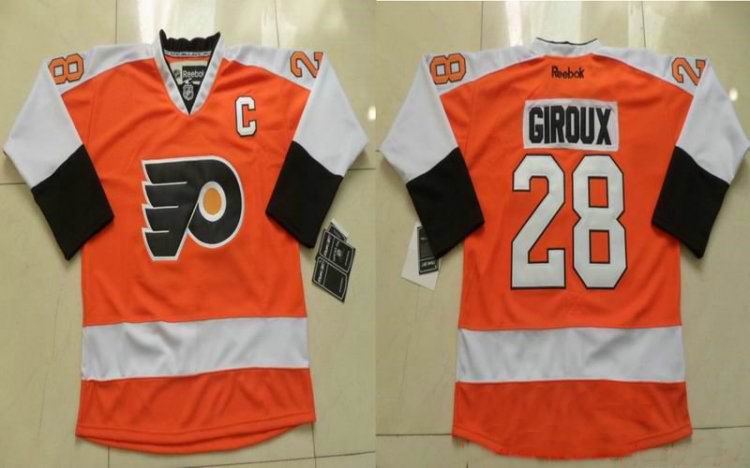 Philadelphia Flyers 28 Claude  Giroux  Orange men nhl ice hockey  jersey