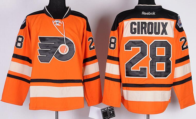 Philadelphia Flyers 28 Claude Giroux Orange men  nhl  ice hockey  jersey