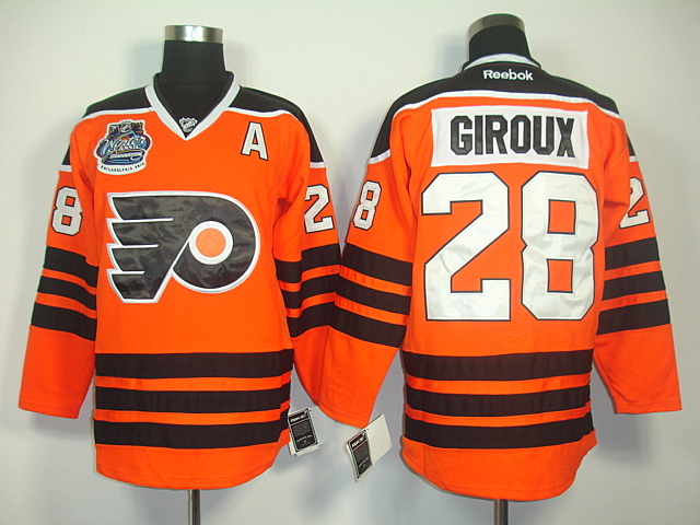 Philadelphia Flyers 28 Claude Giroux Orange men nhl ice hockey  jerseys