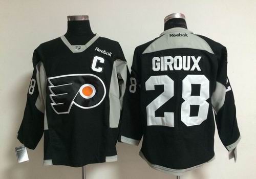 Philadelphia Flyers 28 Claude Giroux black gray men nhl ice hockey  jerseys