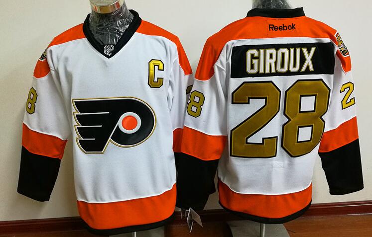 Philadelphia Flyers 28 Claude Giroux white 50th men nhl ice hockey  jerseys