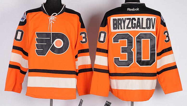 Philadelphia Flyers 30 BRYZGALOV orange 2011 New men nhl ice hockey  jerseys