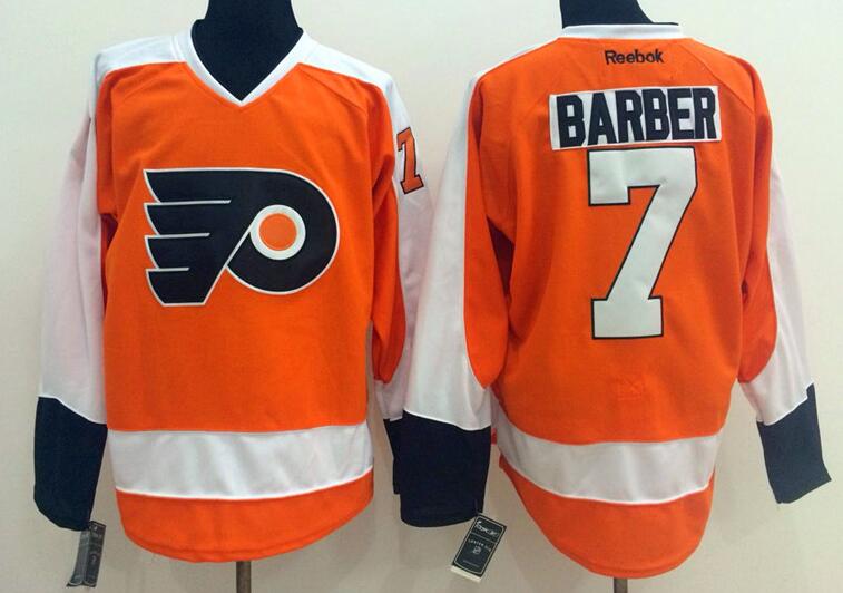 Philadelphia Flyers 7 Barber orange men nhl ice hockey  jersey