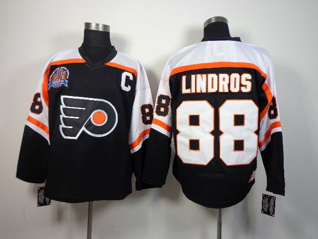 Philadelphia Flyers 88 Eric Lindros Black CCM Throwback men nhl ice hockey  jerseys