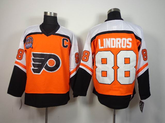 Philadelphia Flyers 88 Eric Lindros orange CCM Throwback men nhl ice hockey  jerseys