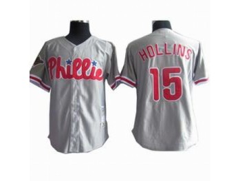 Philadelphia Phillies 15# Hollins Grey MLB Jersey