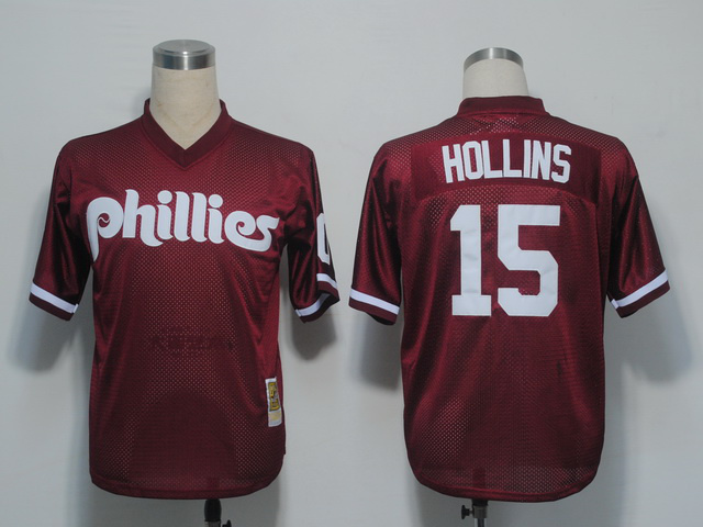 Philadelphia Phillies 15 HOLLINS red jerseys