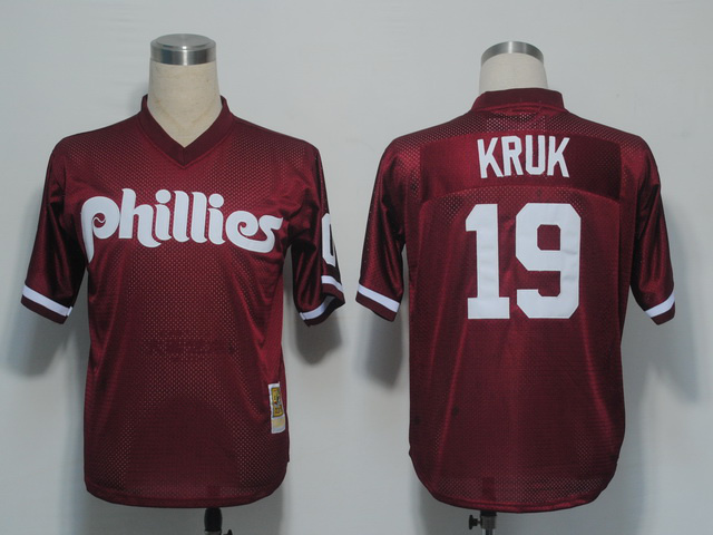 Philadelphia Phillies 19 KRUK red jerseys