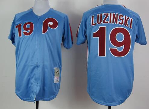 Philadelphia Phillies 19 LUZINSKI blue mlb baseball jerseys