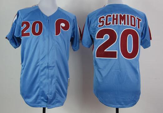 Philadelphia Phillies 20 Mike Schmidt blue Baseball mlb Jersey