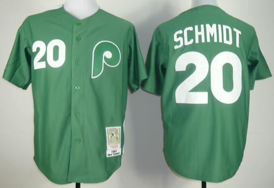 Philadelphia Phillies 20 Mike Schmidt green Baseball mlb Jersey